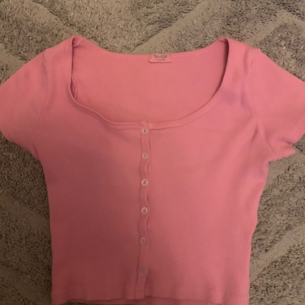 Pink Button Brandy Top